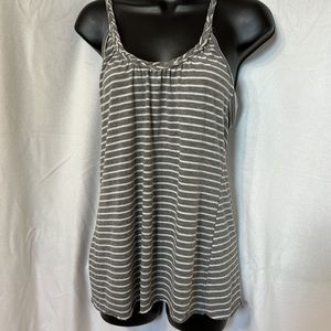 Macrame back striped tank
